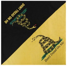 Lot of 3 Gadsden Don't Tread On Me Diagonal Black Yellow Cotton 22"x22" Bandana