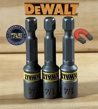 Lot of 3 DEWALT 1/4" Magnetic Nut Driver New MaxFit