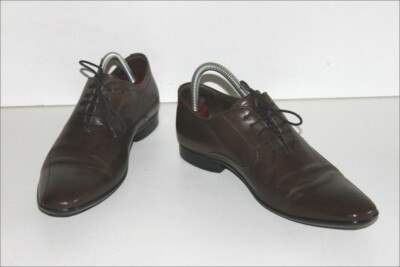 AZZARO  Derby à Lacets Cuir Lisse Marron  Doublés Cuir T 41 TBE