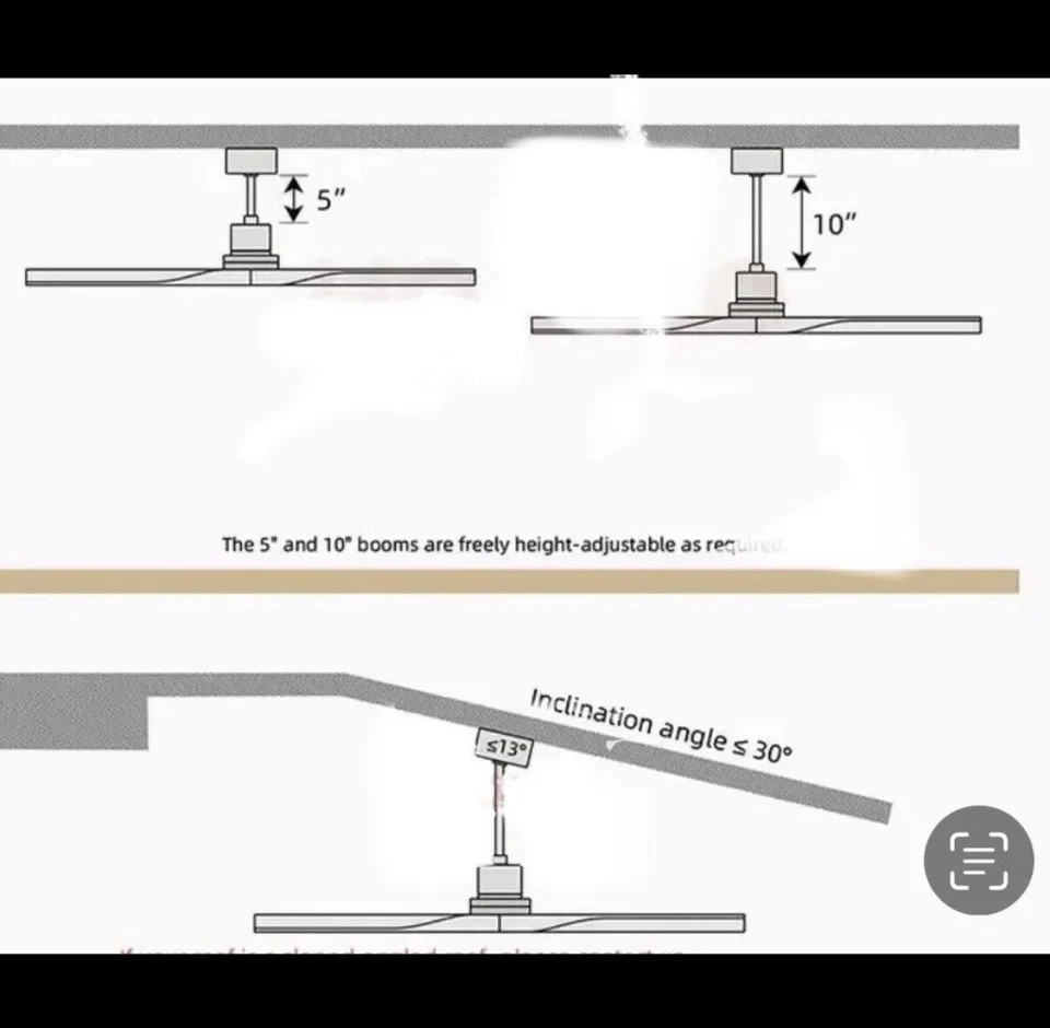 Modern Ceiling Fan 42”/100v-240v/50-60hrtz/ Matte White/remote Control/NEW - Image 3 of 4