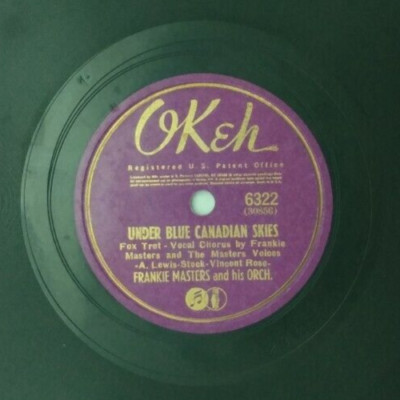 Frankie Masters - Under Blue Canadian Skies / The Wind Blows Free - 78 RPM