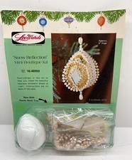 LeeWards SNOW REFLECTION Vintage Sequin Bead Christmas Ornament Kit NOS 1973