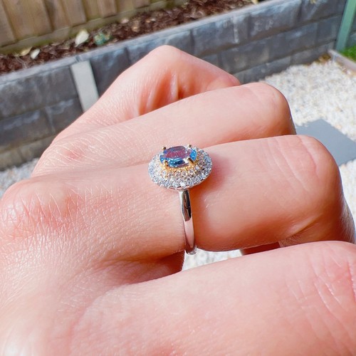 Beautiful Good Quality Natural Blue Topaz S925 Ring, Adjustable Size - Picture 3 of 7