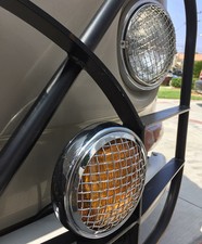 Spot Light Amber With Vintage Mesh Grille Light Sign For Porsche Vw Aac152