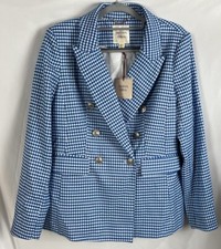 Autres Filles Houndstooth Blues Fitted Blazer- Women's Size Medium