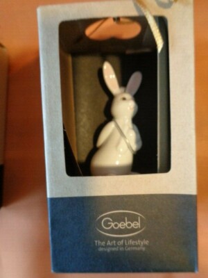 Hase Mann mit Aufhänger Bunny de luxe  Ostern mit Herz 7 cm von Goebel