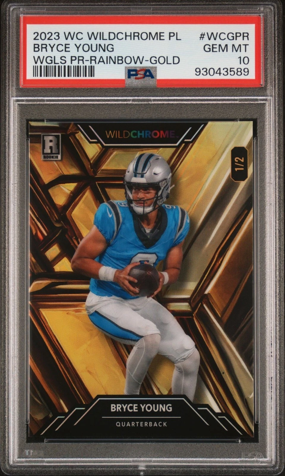 Bryce Young Wild Card Wildchrome Pro-Look Wildglass Promo #WCGPR Rainbow-Gold