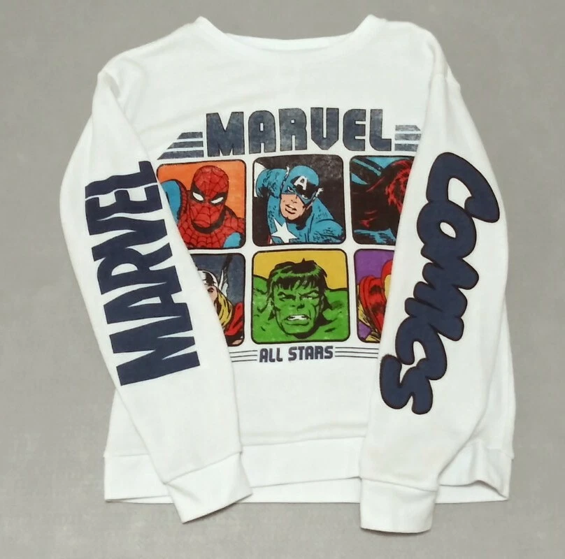 Vintage Avengers Marvel All Stars Adult s White Sweatshirt Sz M Cotton Poly