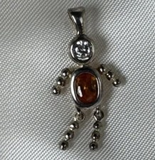 Baby Boy Birthstone Charm Sterling Silver 925 Citrine November Birth Baby Shower