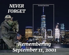 Guyana 2021 - 9/11 Never Forget - Souvenir Stamp Sheet - Scott #4685 - MNH