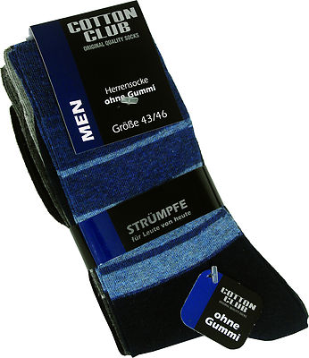 Men's Socks No Elastic Extra Wide 6 Pack, With Design 