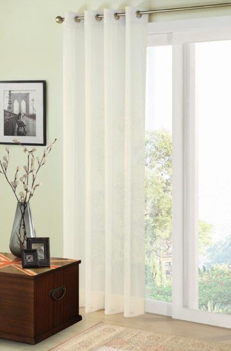 RING TOP EYELET VOILE PANEL White or Ivory price per panel choice of sizes - Picture 3 of 3