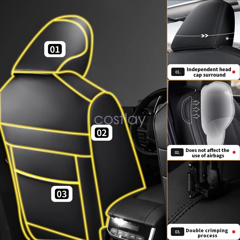 For 20-23 Toyota Highlander Full Set Protector Leather seat covers 8 Seat - Image 4 of 4