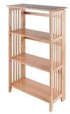 Winsome Wood Mission 3-Section Foldable Shelf, Natural Finish