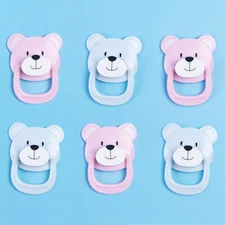 6x Magnetic Pacifier Pink+Blue Teddy Pacifiers for Reborn Baby Dolls Accessories