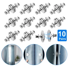 10 Pairs Magnetic Buckle Curtain Clips Nail Free Button Anti-Light Leakage Decor