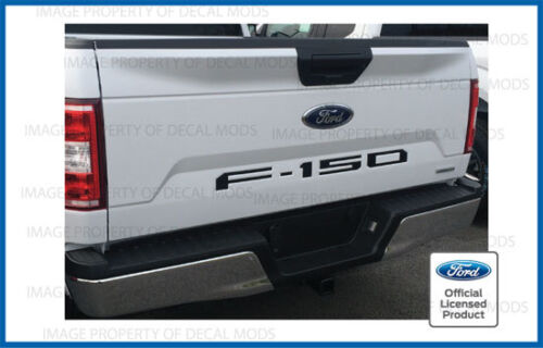 2018 Ford F150 inserts hayon autocollants lettres de retrait autocollants MAT PLAT NOIR - Photo 1/3