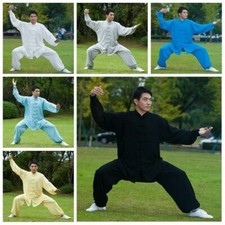 Hommes Tai Chi Suit Kung Fu Chemise et Pantalon Chinese Wushu Uniforme Arts