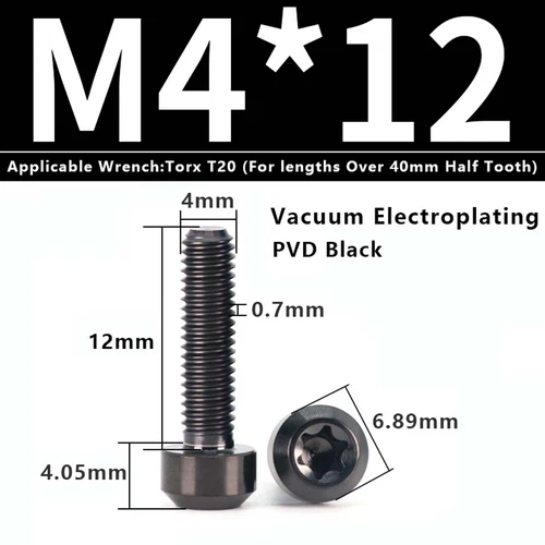 M4M5M6M8M10 Titanium Bolts Taper Cone Socket Head Motorcycle Modification Screws - Picture 130 of 205