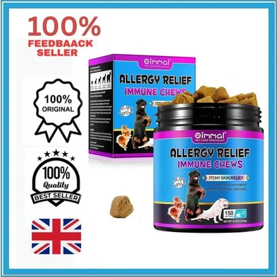 Dog Allergy Relief Treats(150 Chews), Itch and Immunity Treats for Dogs