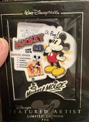 Disney Featured Artist Mickey Mouse Steamboat Willie 1928 Oh Boy Jumbo Box Pin