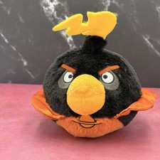 Angry Birds Plush Space Black Bomb Bird 2012 Commonwealth Stuffed 6" NO SOUND