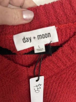 day + moon Red Short Solid Knit Skirt and Top Set Women Size L Regular Size Type