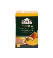 Black Tea Peach Passion Fruit Teabags 20ct Pack of 6 - Caffeinated Sugar-Free
