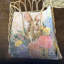 Vintage Beige Metall Serviettenhalter mit gewichtetem Vogel und Standfüßen 7 x 7 Zoll