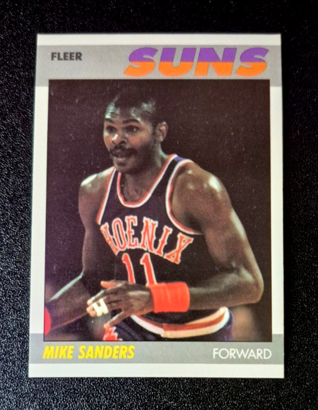 1987-88 87 Fleer Basketball card #96 Mike Sanders 87 Phoenix Suns ROOKIE RC MINT