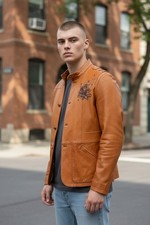 Authentic Gucci Mens Caramel Brown Leather Ja...