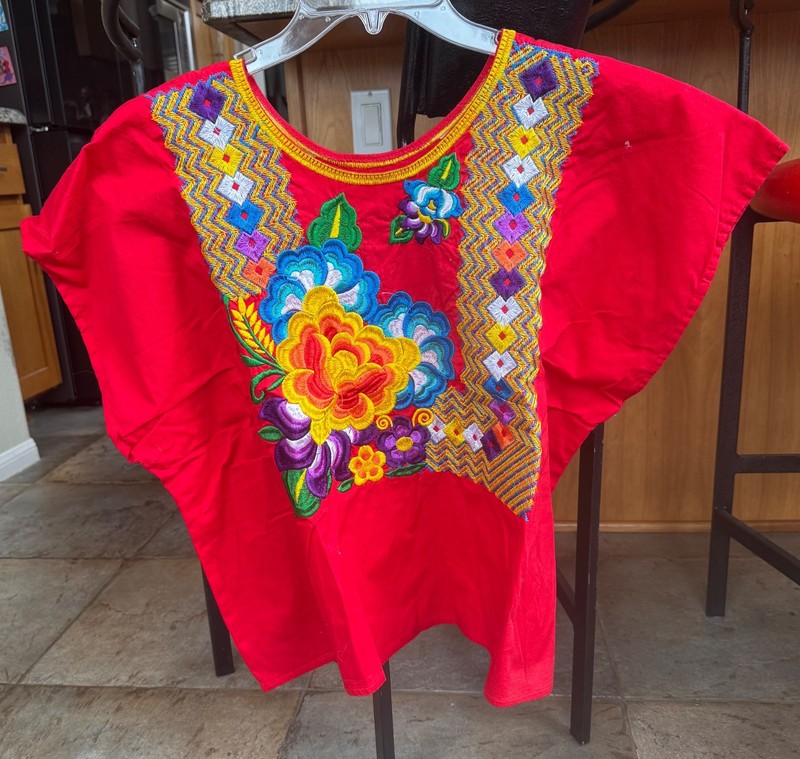 Mexican Embroidered Blouse, Oaxaca