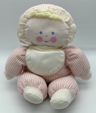 Vintage Bantam My First Baby Doll Pink Striped 12  Plush Toy