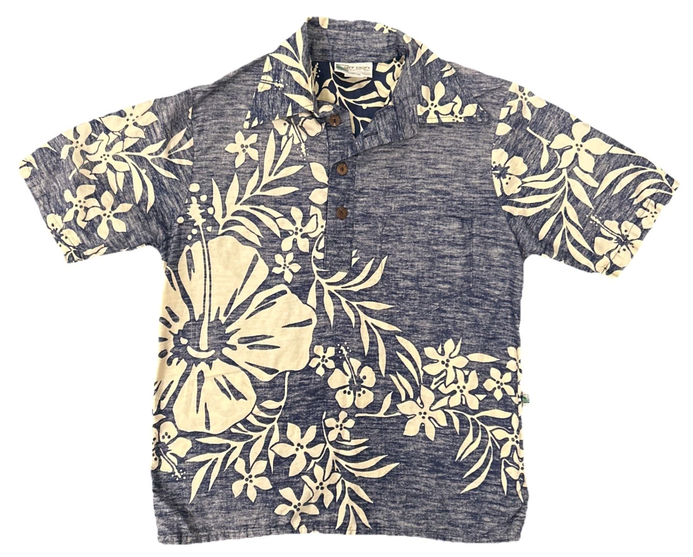 Off Shore Of Newport Beach Medium Floral Inside Out Print Pullover 3 Button USA