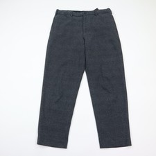 Uniqlo Pants Mens 30x27 Regular Tapered Gray Plaid Drawstring Zip Pockets Preppy