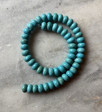 50 Beautiful Turquoise reconstituted Rondelle shaped Beads 5x8mm