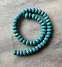 50 Beautiful Turquoise reconstituted Rondelle shaped Beads 5x8mm