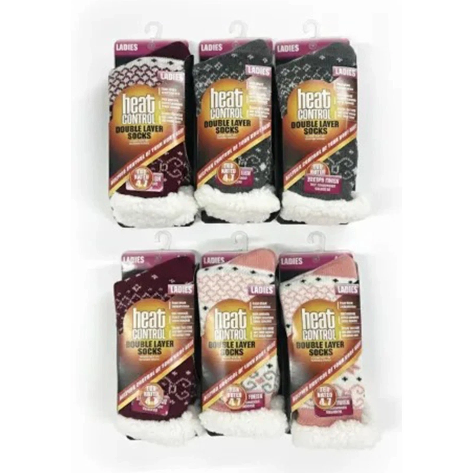 Womens Thermal Fluffy Socks Lady Double Layer Warm Cosy Thick Comfy Socks UK 4-8