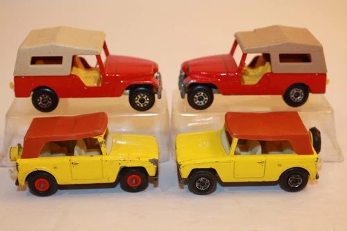 Four (4) Vintage 1960's-1970's Matchbox Lesney JEEP CJ6 / FIELD CARS