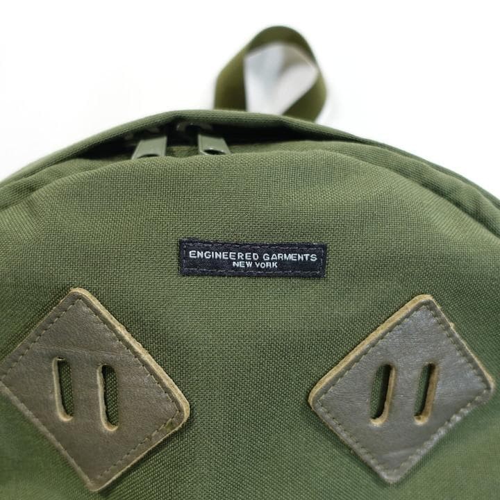 Engineered Garments Leather Backpack Olive Used 2… - image 3