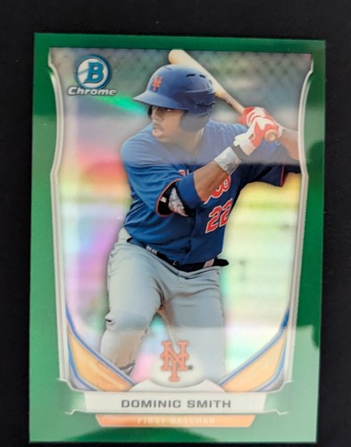 Dominic Smith 2014 Bowman Draft Chrome Top Prospect Green Refractor 130/150 METS