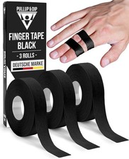 Finger Tape Sports Extra Strong Adhesive, 3 Rolls Athletic 3 Rolls, Black