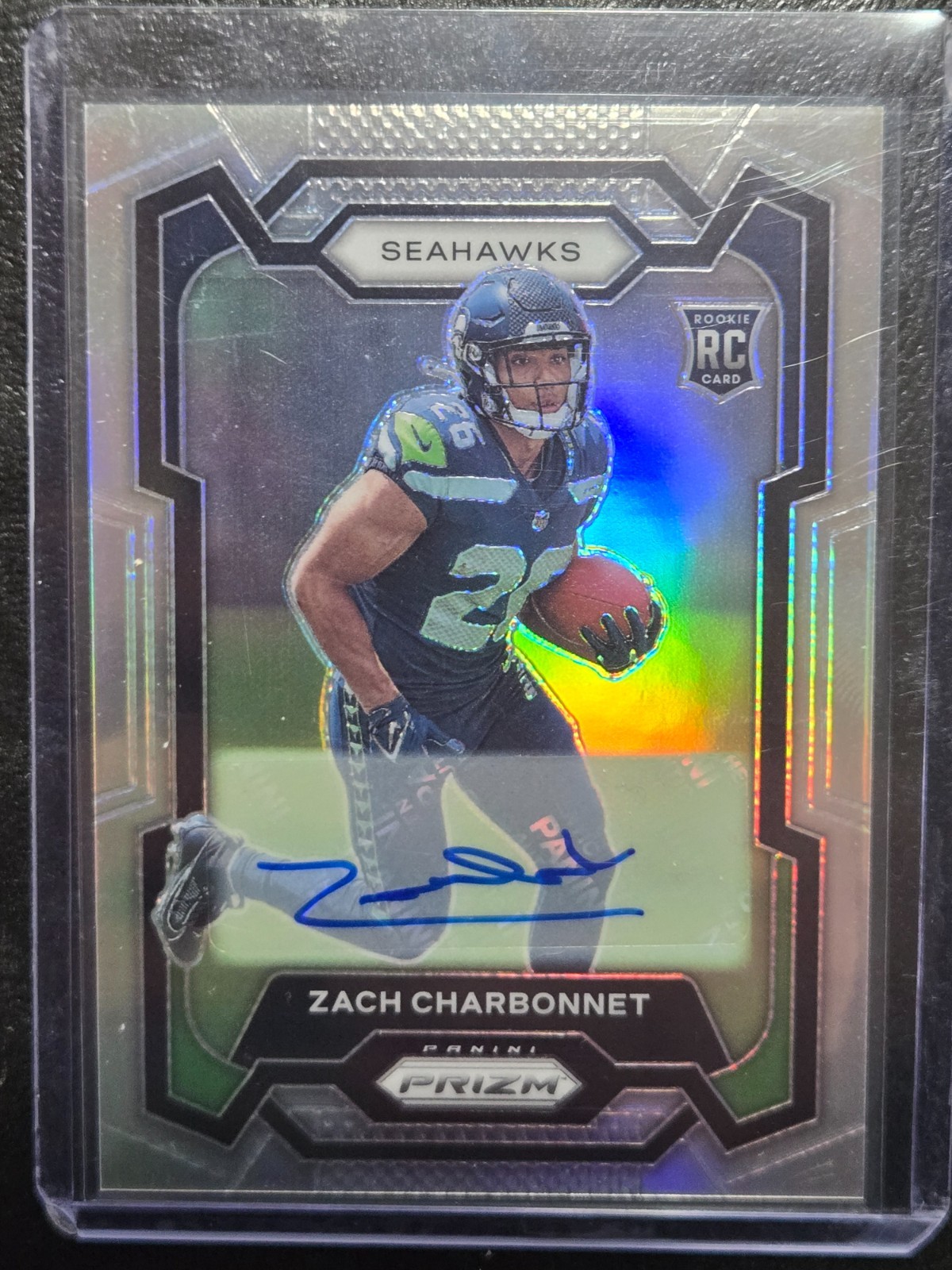2023 Panini Prizm - Rookies Zach Charbonnet #392 Silver Prizm Autographs (AU,...