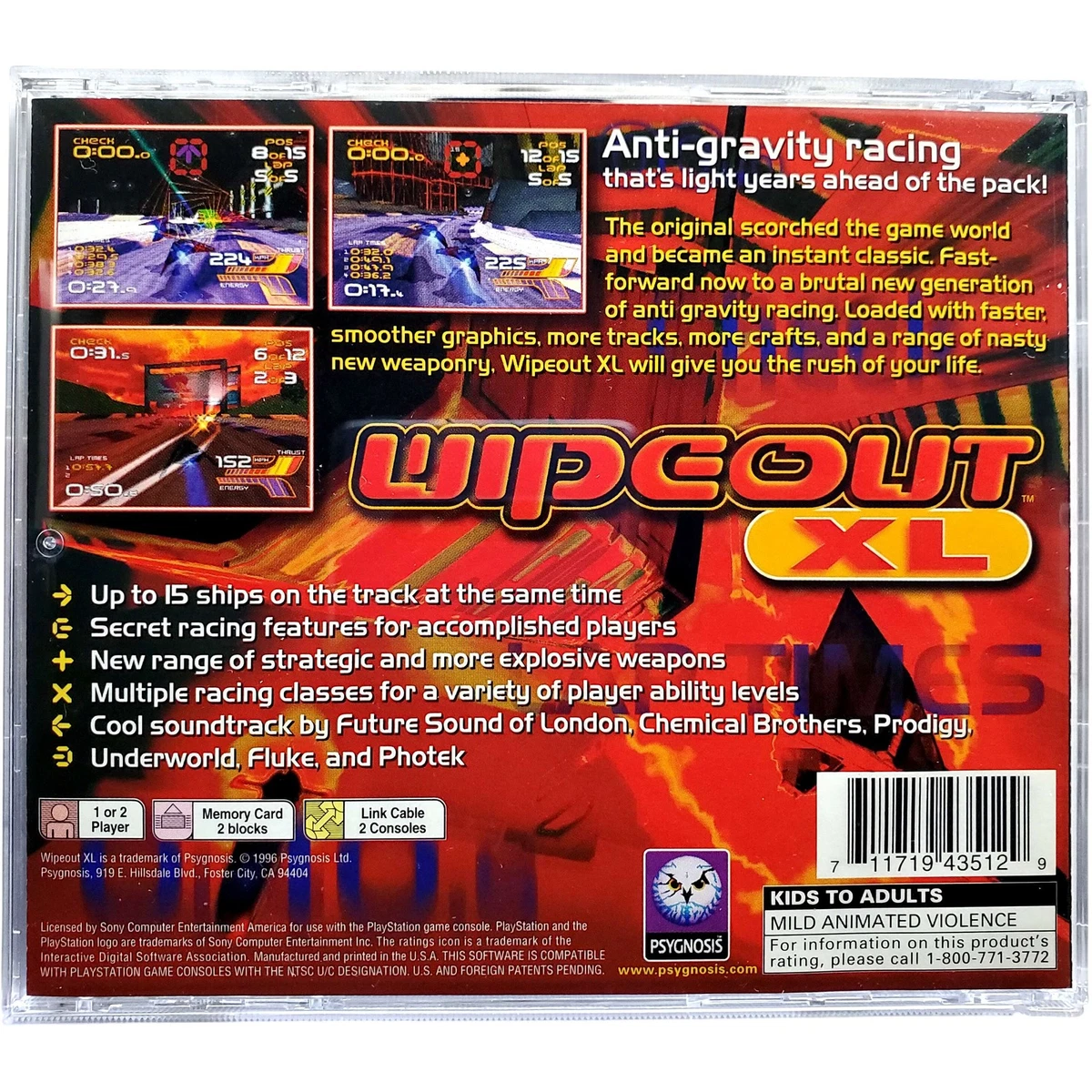 Sony PlayStation 1 Video Games Wipeout XL for sale | eBay
