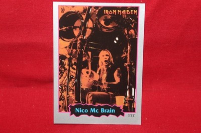 Argentina Ultra Figus Rock Sticker Card #117 Nicko McBrain Iron Maiden