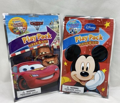 2 - 2012 Disney Pixar Play Packs Grab & Go Mickey Mouse & Cars New Activity Fun