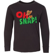Inktastic Oh Snap! Youth Long Sleeve T-Shirt Funny Gingerbread Broken Christmas