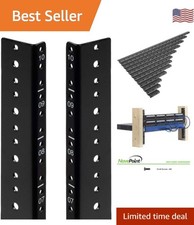 10U Vertical Rack Rail Pair DIY Kit with Hardware, Black
