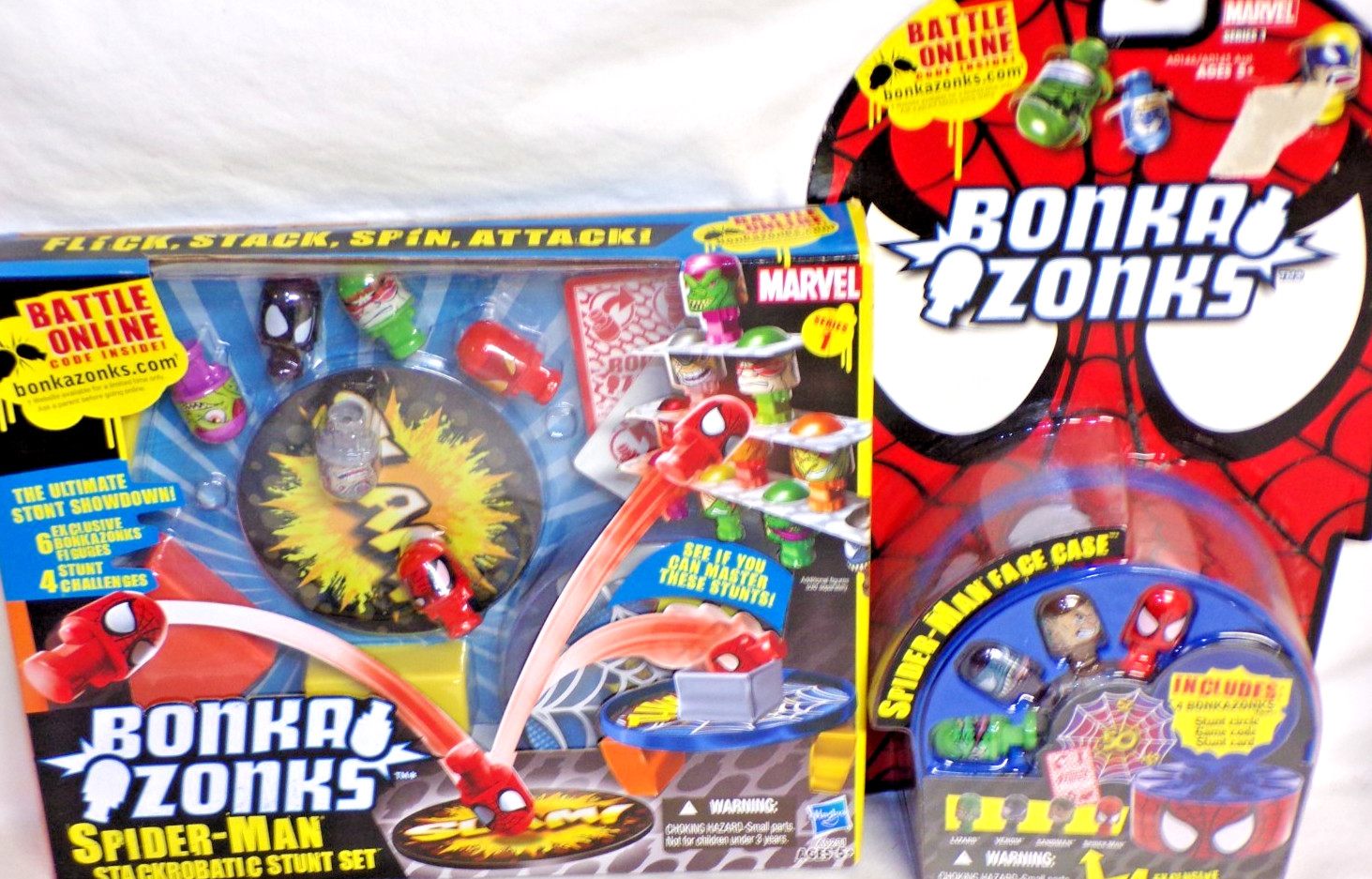 NEW SPIDER-MAN toy LOT Bonka Zonks STUNT PLAY SET BIRTHDAY MARVEL TOYS