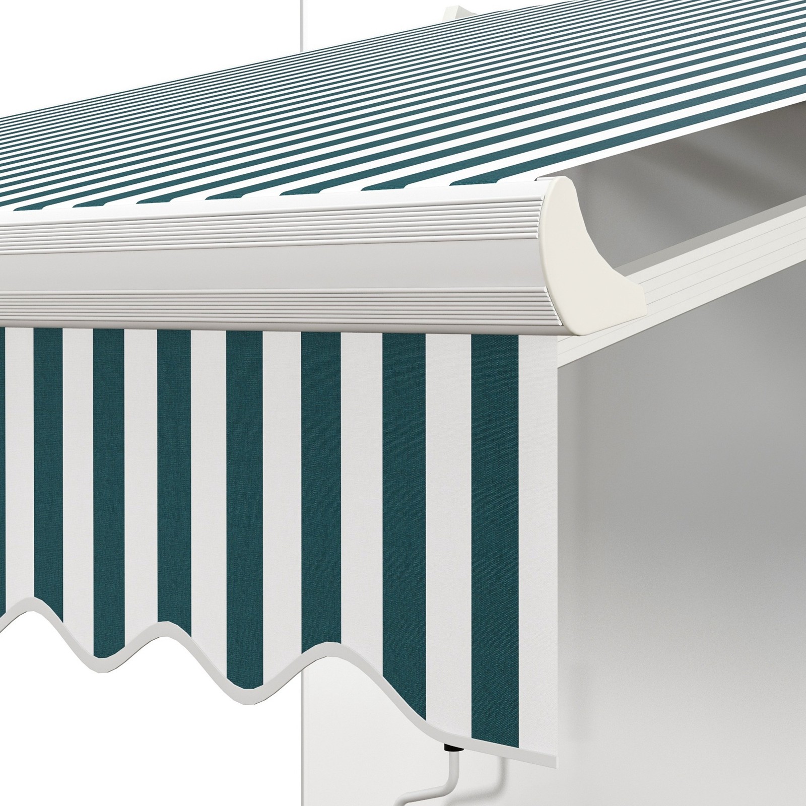 Outside Retractable Canopy Sunlight Cover with UV Ray Protection and Steel Frame